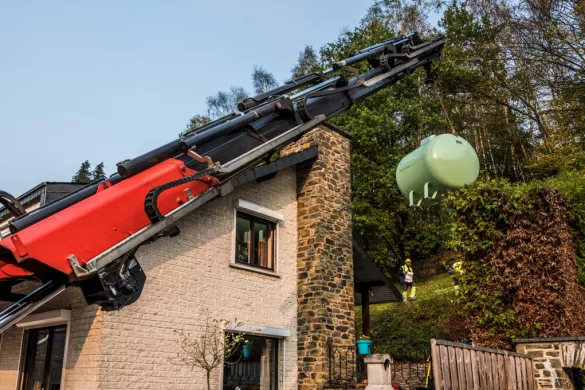 Tankplaatsing van bovengrondse gastank met kraan